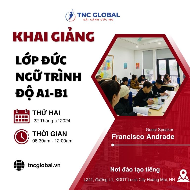 THÔNG BÁO KHAI GIẢNG KHÓA ĐỨC NGỮ TRÌNH ĐỘ A1-B1